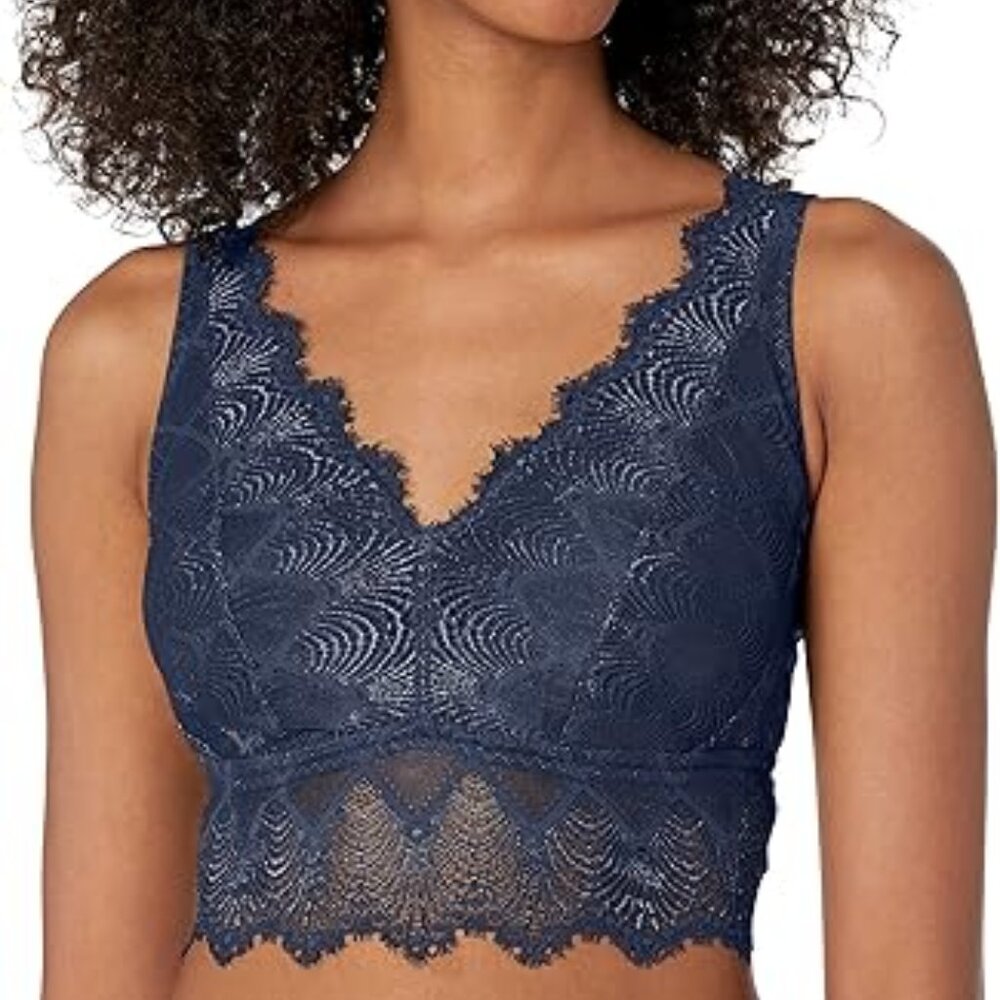 NEW XS Navy Blue Lace Cosabella Allure Curvy Plunge Bralette